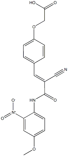 [4-(2-cyano-3-{2-nitro-4-methoxyanilino}-3-oxo-1-propenyl)phenoxy]acetic acid Structure