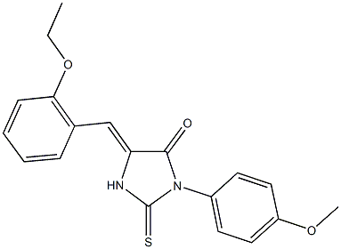 5-(2-ethoxybenzylidene)-3-(4-methoxyphenyl)-2-thioxo-4-imidazolidinone 结构式