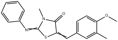 5-(4-methoxy-3-methylbenzylidene)-3-methyl-2-(phenylimino)-1,3-thiazolidin-4-one Structure