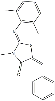 5-benzylidene-2-[(2,6-dimethylphenyl)imino]-3-methyl-1,3-thiazolidin-4-one 结构式