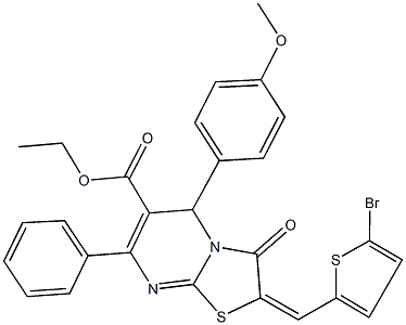 ethyl 2-[(5-bromo-2-thienyl)methylene]-5-(4-methoxyphenyl)-3-oxo-7-phenyl-2,3-dihydro-5H-[1,3]thiazolo[3,2-a]pyrimidine-6-carboxylate|