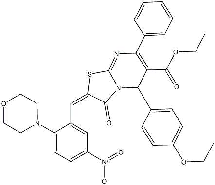 ethyl 5-(4-ethoxyphenyl)-2-[5-nitro-2-(4-morpholinyl)benzylidene]-3-oxo-7-phenyl-2,3-dihydro-5H-[1,3]thiazolo[3,2-a]pyrimidine-6-carboxylate|