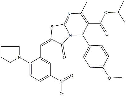 isopropyl 2-[5-nitro-2-(1-pyrrolidinyl)benzylidene]-5-(4-methoxyphenyl)-7-methyl-3-oxo-2,3-dihydro-5H-[1,3]thiazolo[3,2-a]pyrimidine-6-carboxylate|