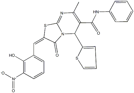 2-{2-hydroxy-3-nitrobenzylidene}-7-methyl-3-oxo-N-phenyl-5-(2-thienyl)-2,3-dihydro-5H-[1,3]thiazolo[3,2-a]pyrimidine-6-carboxamide|