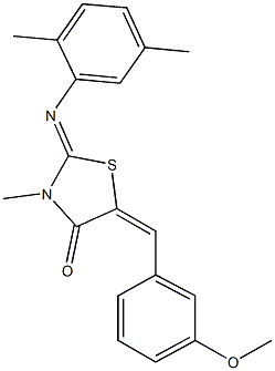 2-[(2,5-dimethylphenyl)imino]-5-(3-methoxybenzylidene)-3-methyl-1,3-thiazolidin-4-one Structure