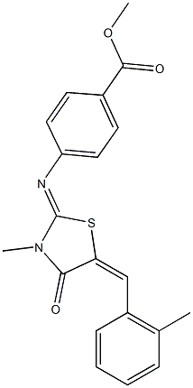 methyl 4-{[3-methyl-5-(2-methylbenzylidene)-4-oxo-1,3-thiazolidin-2-ylidene]amino}benzoate,491585-40-1,结构式