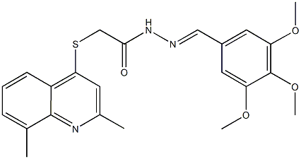 2-[(2,8-dimethyl-4-quinolinyl)sulfanyl]-N'-(3,4,5-trimethoxybenzylidene)acetohydrazide,491585-55-8,结构式