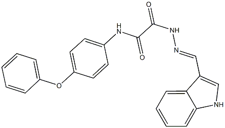 2-[2-(1H-indol-3-ylmethylene)hydrazino]-2-oxo-N-(4-phenoxyphenyl)acetamide Struktur