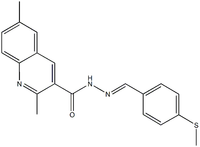 2,6-dimethyl-N'-[4-(methylsulfanyl)benzylidene]-3-quinolinecarbohydrazide 结构式