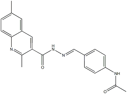 N-(4-{2-[(2,6-dimethyl-3-quinolinyl)carbonyl]carbohydrazonoyl}phenyl)acetamide Structure