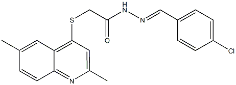 N'-(4-chlorobenzylidene)-2-[(2,6-dimethyl-4-quinolinyl)sulfanyl]acetohydrazide Struktur