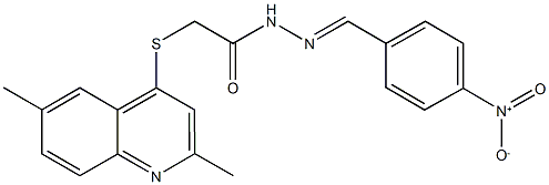 2-[(2,6-dimethyl-4-quinolinyl)sulfanyl]-N'-{4-nitrobenzylidene}acetohydrazide,491586-06-2,结构式