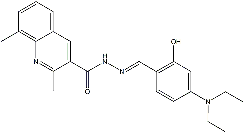 N'-[4-(diethylamino)-2-hydroxybenzylidene]-2,8-dimethyl-3-quinolinecarbohydrazide Struktur