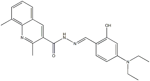 N'-[4-(diethylamino)-2-hydroxybenzylidene]-2,8-dimethyl-3-quinolinecarbohydrazide 化学構造式