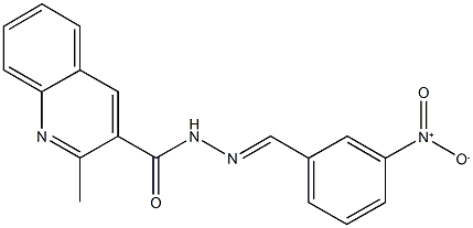 N'-{3-nitrobenzylidene}-2-methyl-3-quinolinecarbohydrazide Struktur