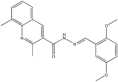 N'-(2,5-dimethoxybenzylidene)-2,8-dimethyl-3-quinolinecarbohydrazide 化学構造式