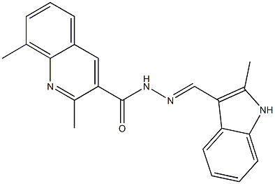 2,8-dimethyl-N'-[(2-methyl-1H-indol-3-yl)methylene]-3-quinolinecarbohydrazide,491586-45-9,结构式