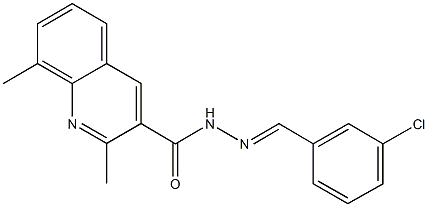 N'-(3-chlorobenzylidene)-2,8-dimethyl-3-quinolinecarbohydrazide Structure