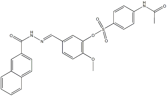 2-methoxy-5-[2-(2-naphthoyl)carbohydrazonoyl]phenyl 4-(acetylamino)benzenesulfonate Structure