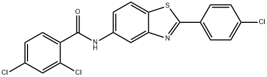 2,4-dichloro-N-[2-(4-chlorophenyl)-1,3-benzothiazol-5-yl]benzamide Struktur