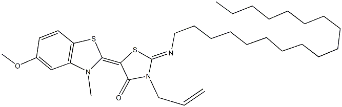 3-allyl-5-(5-methoxy-3-methyl-1,3-benzothiazol-2(3H)-ylidene)-2-(octadecylimino)-1,3-thiazolidin-4-one,491597-36-5,结构式
