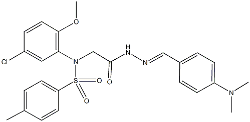N-(5-chloro-2-methoxyphenyl)-N-(2-{2-[4-(dimethylamino)benzylidene]hydrazino}-2-oxoethyl)-4-methylbenzenesulfonamide,491597-45-6,结构式