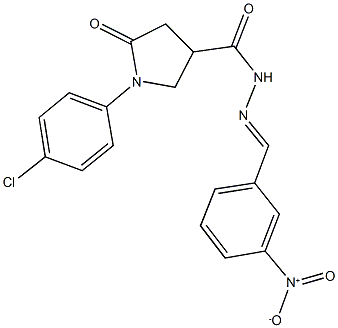 1-(4-chlorophenyl)-N'-{3-nitrobenzylidene}-5-oxo-3-pyrrolidinecarbohydrazide Structure