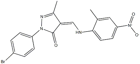 2-(4-bromophenyl)-4-({4-nitro-2-methylanilino}methylene)-5-methyl-2,4-dihydro-3H-pyrazol-3-one 结构式