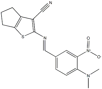 2-({4-(dimethylamino)-3-nitrobenzylidene}amino)-5,6-dihydro-4H-cyclopenta[b]thiophene-3-carbonitrile Structure