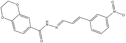 N'-(3-{3-nitrophenyl}-2-propenylidene)-2,3-dihydro-1,4-benzodioxine-6-carbohydrazide Struktur