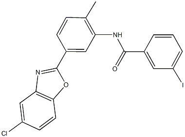 N-[5-(5-chloro-1,3-benzoxazol-2-yl)-2-methylphenyl]-3-iodobenzamide 化学構造式