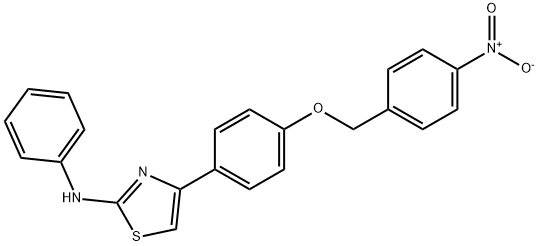 2-anilino-4-[4-({4-nitrobenzyl}oxy)phenyl]-1,3-thiazole Structure