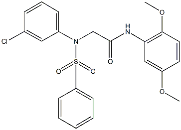 2-[3-chloro(phenylsulfonyl)anilino]-N-(2,5-dimethoxyphenyl)acetamide 结构式