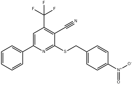 2-({4-nitrobenzyl}sulfanyl)-6-phenyl-4-(trifluoromethyl)nicotinonitrile 结构式