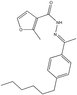 N'-[1-(4-hexylphenyl)ethylidene]-2-methyl-3-furohydrazide 结构式