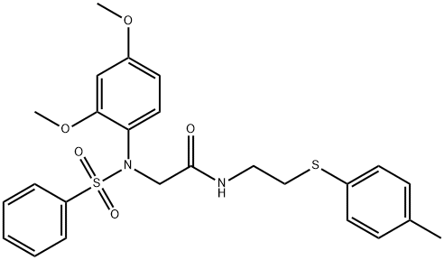 2-[[2,4-bis(methyloxy)phenyl](phenylsulfonyl)amino]-N-{2-[(4-methylphenyl)sulfanyl]ethyl}acetamide Struktur