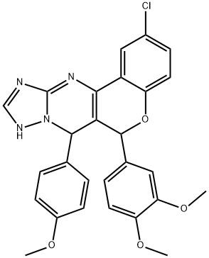 6-[3,4-bis(methyloxy)phenyl]-2-chloro-7-[4-(methyloxy)phenyl]-7,12-dihydro-6H-chromeno[4,3-d][1,2,4]triazolo[1,5-a]pyrimidine|
