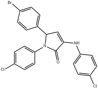 5-(4-bromophenyl)-1-(4-chlorophenyl)-3-[(4-chlorophenyl)amino]-1,5-dihydro-2H-pyrrol-2-one,491606-51-0,结构式