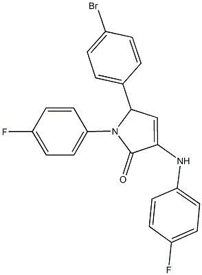 5-(4-bromophenyl)-1-(4-fluorophenyl)-3-[(4-fluorophenyl)amino]-1,5-dihydro-2H-pyrrol-2-one,491606-61-2,结构式