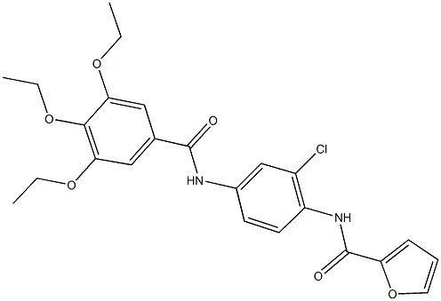 N-{2-chloro-4-[(3,4,5-triethoxybenzoyl)amino]phenyl}-2-furamide Struktur