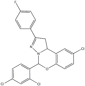 9-chloro-5-(2,4-dichlorophenyl)-2-(4-fluorophenyl)-1,10b-dihydropyrazolo[1,5-c][1,3]benzoxazine|