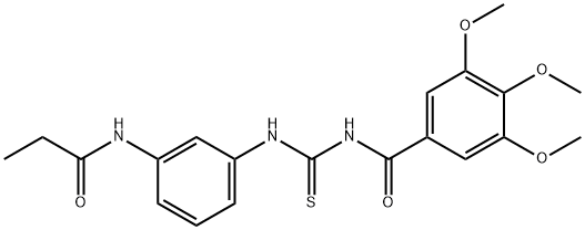 N-[3-({[(3,4,5-trimethoxybenzoyl)amino]carbothioyl}amino)phenyl]propanamide Structure