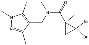 2,2-dibromo-N,1-dimethyl-N-[(1,3,5-trimethyl-1H-pyrazol-4-yl)methyl]cyclopropanecarboxamide Structure