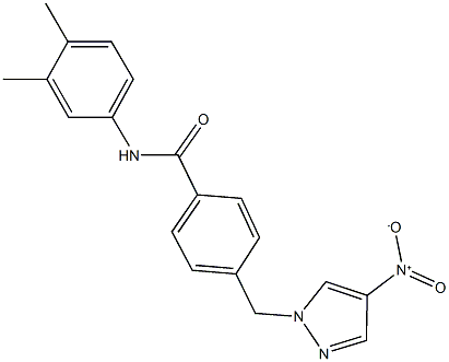 N-(3,4-dimethylphenyl)-4-({4-nitro-1H-pyrazol-1-yl}methyl)benzamide Structure