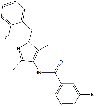 3-bromo-N-[1-(2-chlorobenzyl)-3,5-dimethyl-1H-pyrazol-4-yl]benzamide Structure