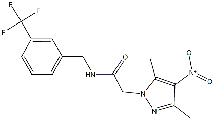 2-{4-nitro-3,5-dimethyl-1H-pyrazol-1-yl}-N-[3-(trifluoromethyl)benzyl]acetamide 结构式