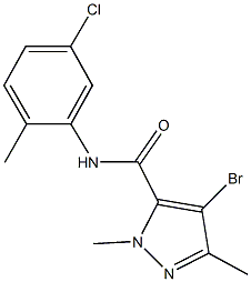 4-bromo-N-(5-chloro-2-methylphenyl)-1,3-dimethyl-1H-pyrazole-5-carboxamide,491829-35-7,结构式