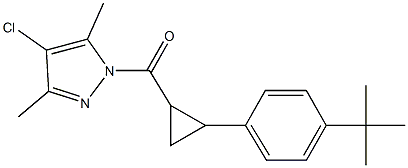 1-{[2-(4-tert-butylphenyl)cyclopropyl]carbonyl}-4-chloro-3,5-dimethyl-1H-pyrazole Struktur