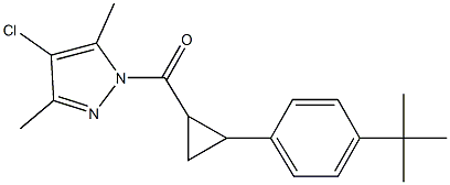 1-{[2-(4-tert-butylphenyl)cyclopropyl]carbonyl}-4-chloro-3,5-dimethyl-1H-pyrazole Structure