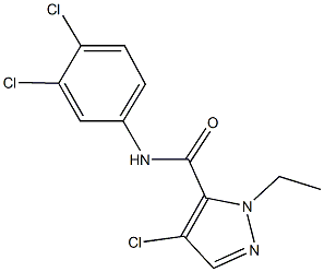 4-chloro-N-(3,4-dichlorophenyl)-1-ethyl-1H-pyrazole-5-carboxamide 化学構造式